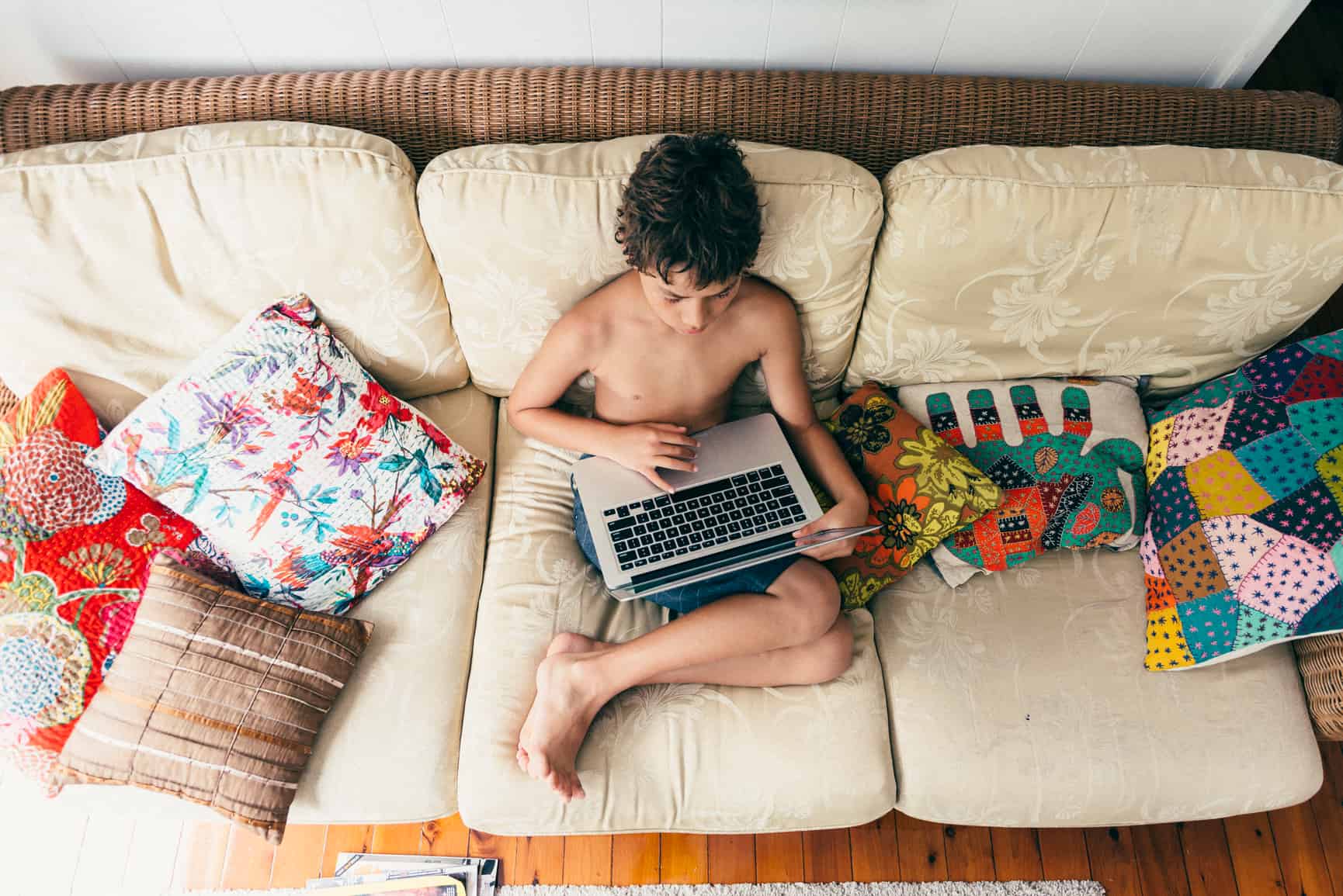 Boy using computer