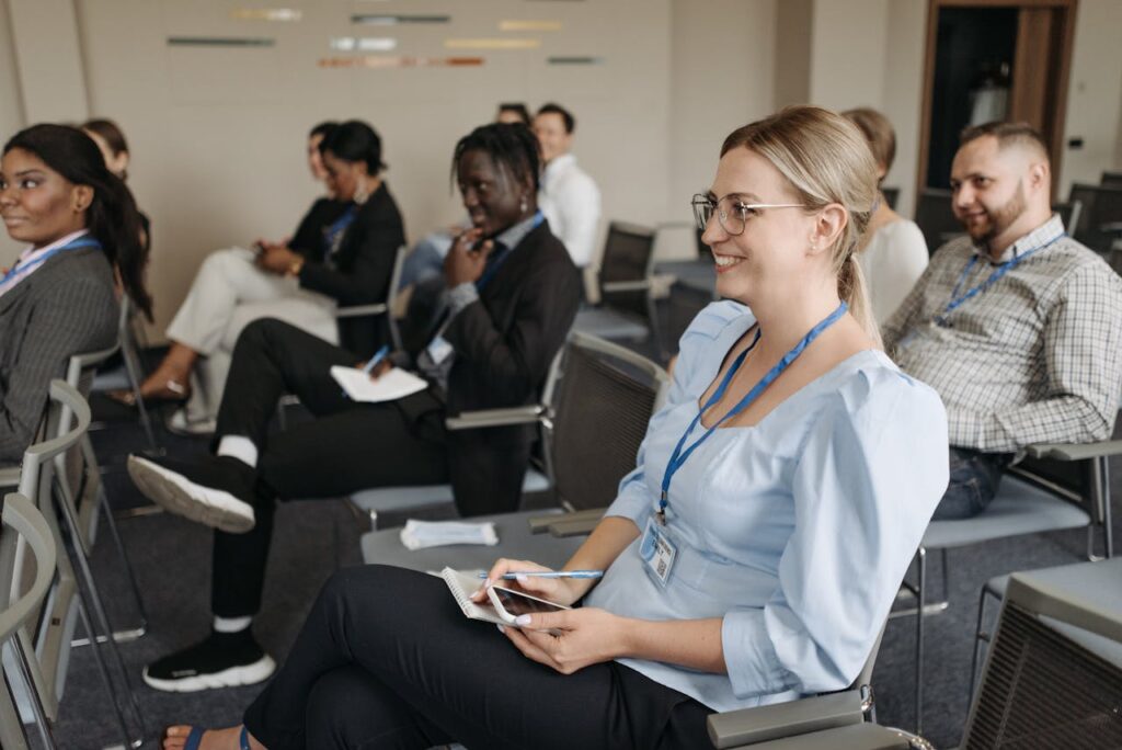 People attending conference