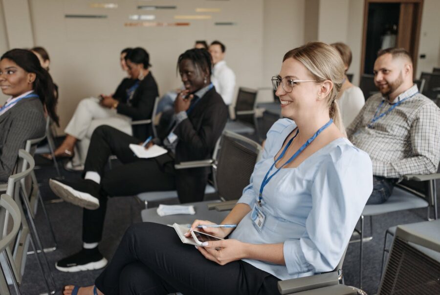 People attending conference